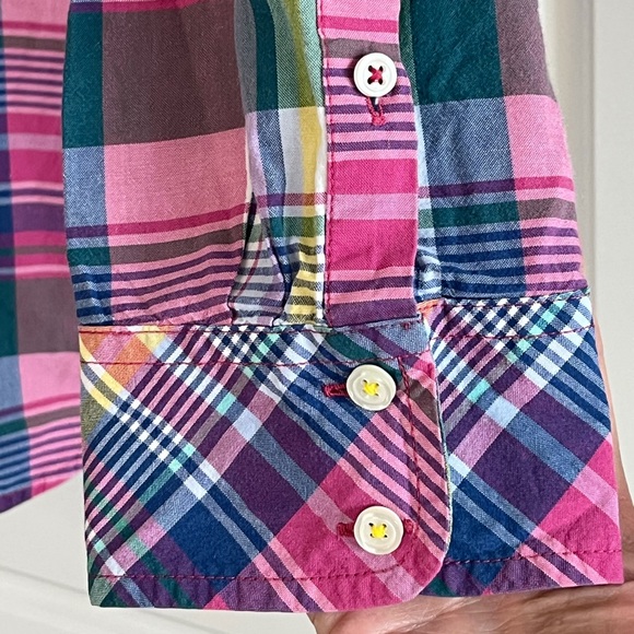 Talbots Madras Classic Cotton Shirt Plaid Button Up Shirt Timeless Style Size XL - Picture 5 of 14